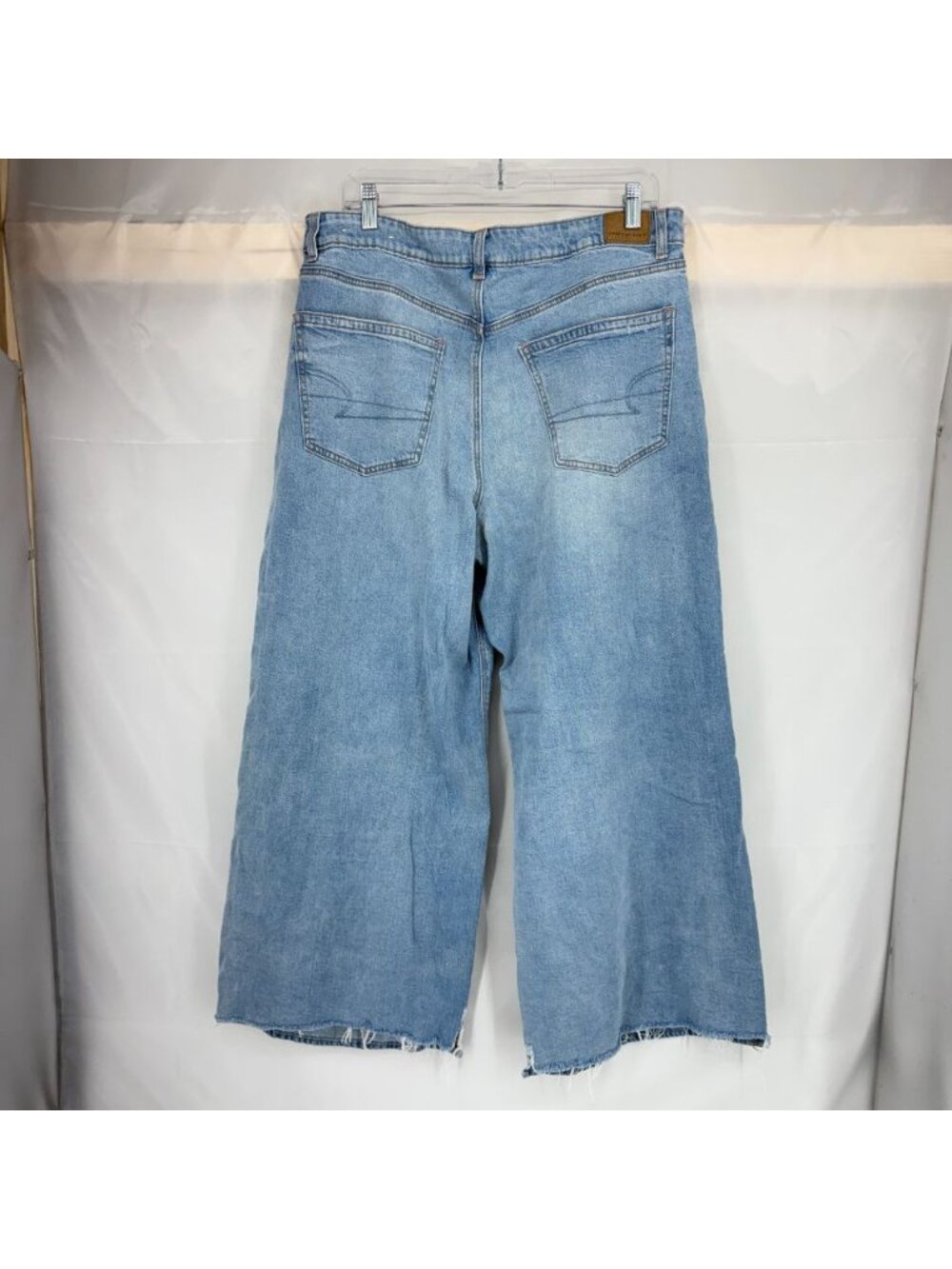 American Eagle Women 12 Short Ultra Wide Leg Jean Super High Rise Lightweight - Picture 3 of 12